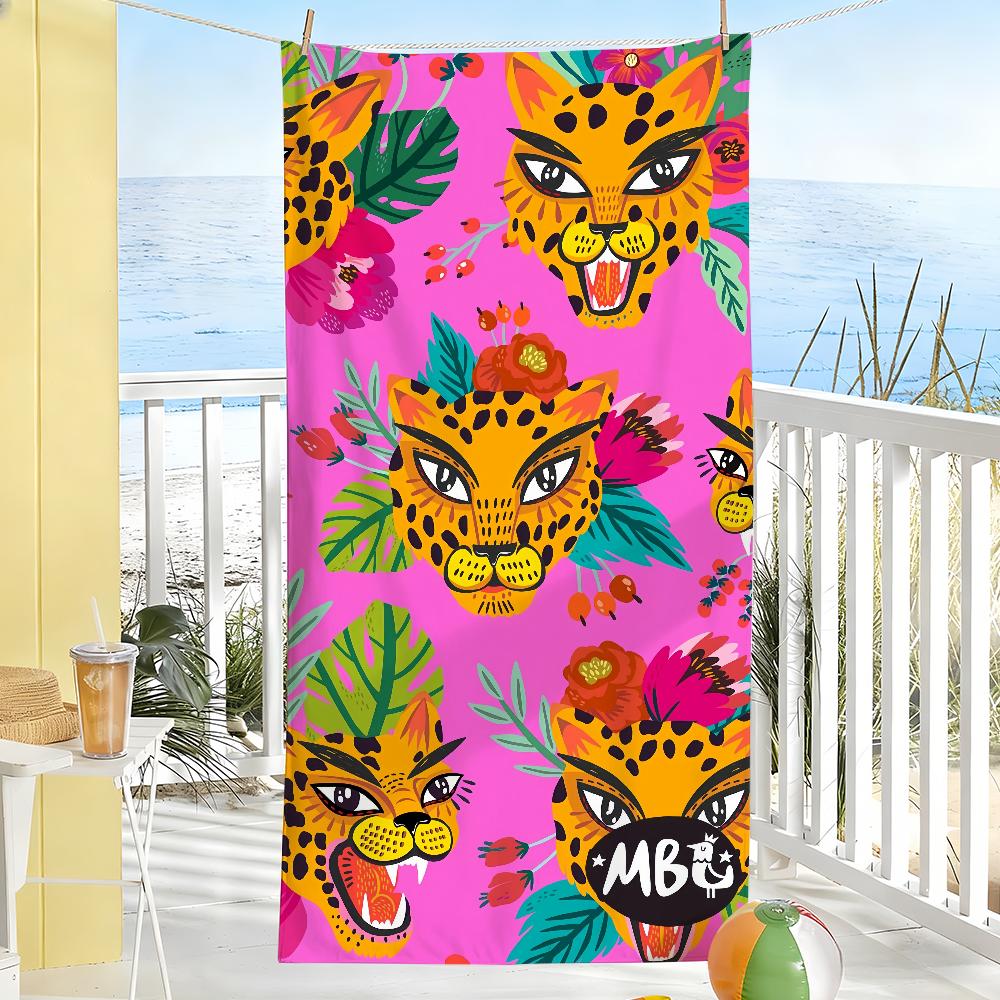 Fashion Tropical Leopard Beasts Towel Soft Pool Gift For Travel Gym Shower Camping Quick Dry Sports Large Beach Towels