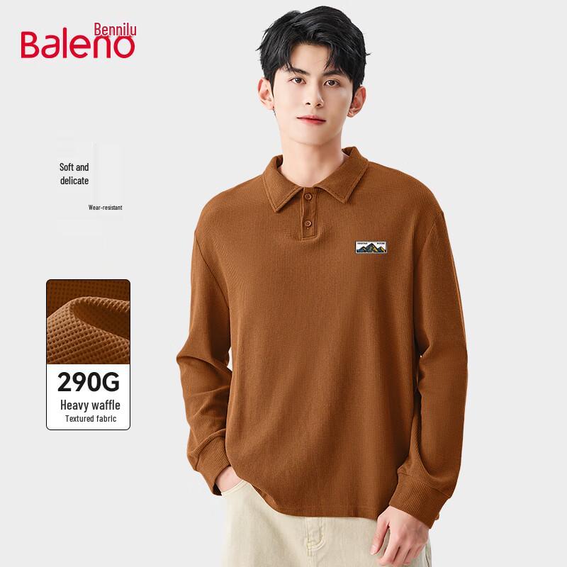 Baleno Men s Waffle Knit Long Sleeve Polo Shirt 3XL