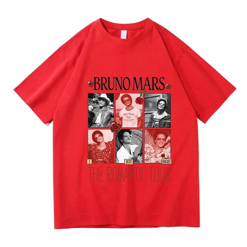 Bruno Mars "The Romantic Tour" Retro-Fotocollage "I Just Might" Vintage Übergroßes Schwarzes T-Shirt | Popmusik-Konzert Fan Streetwear T-Shirt