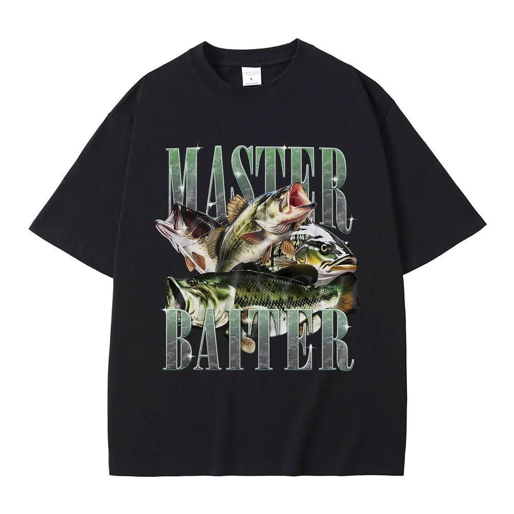 New Arrival Mens Clothes Tee Shirt Homme Graphic TShirts Men Tshirt for Men Ropa Master Baiter Bass Fishing Fisher Funny Meme S