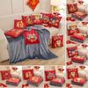 2 In 1 Chinese Style Warm Blanket Pillow Cushion Office Lunch Blanket Warm Flannel Animal Pillow Car Blanket Bedding