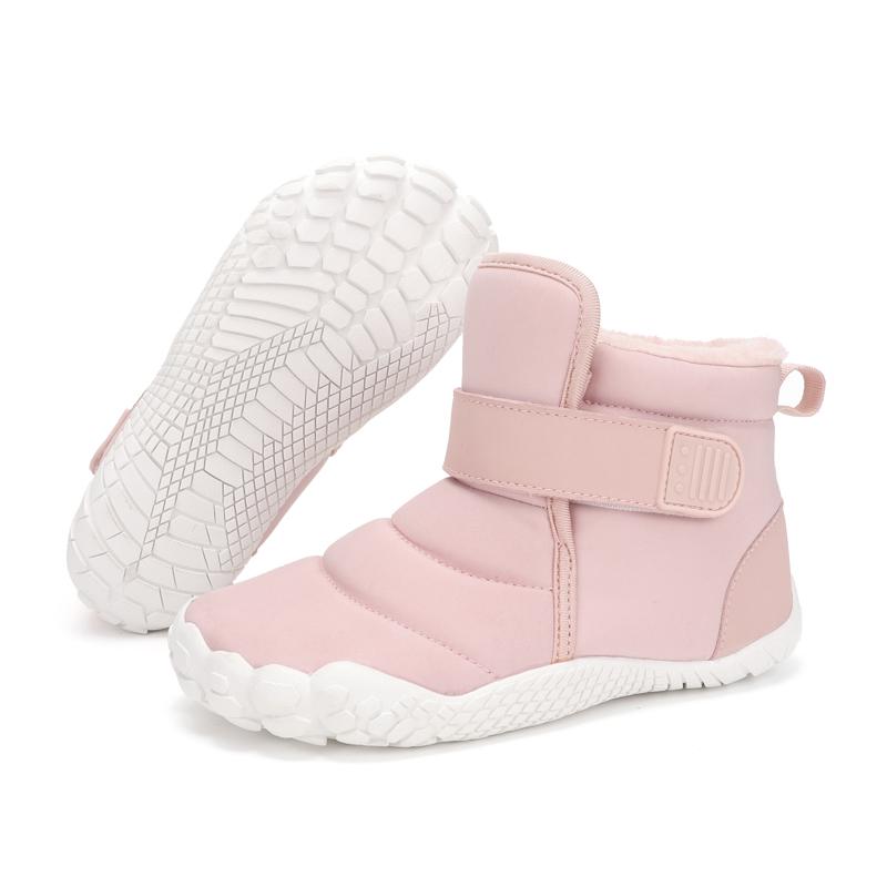 Children High-top Snow Boots Kids Plush Boots Winter Warm Cotton Shoes Anti-slip Casual Walking Shoes Waterproof