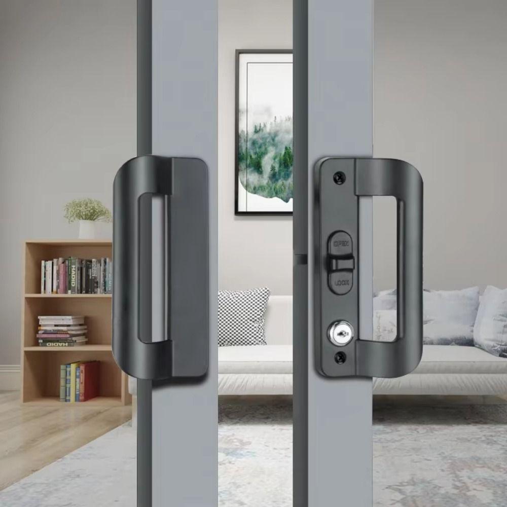 With Key Sliding Door Lock Aluminum Zinc Zinc Alloy Flush Lock Kit Patio Doors