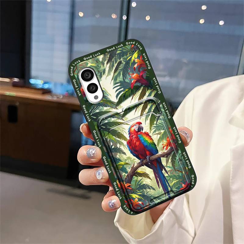 Card slot Durable Phone Case For FCNT/Fujitsu Arrows N F-51C Cover Fashion Design Silicone Shockproof Anti-dust TPU Cute