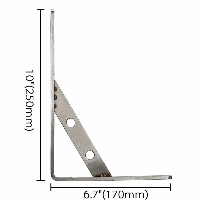 Support D'angle - IHOMEPARK - Etagère Murale - Acier Inoxydable - Argent - 20 Cm De Profondeur