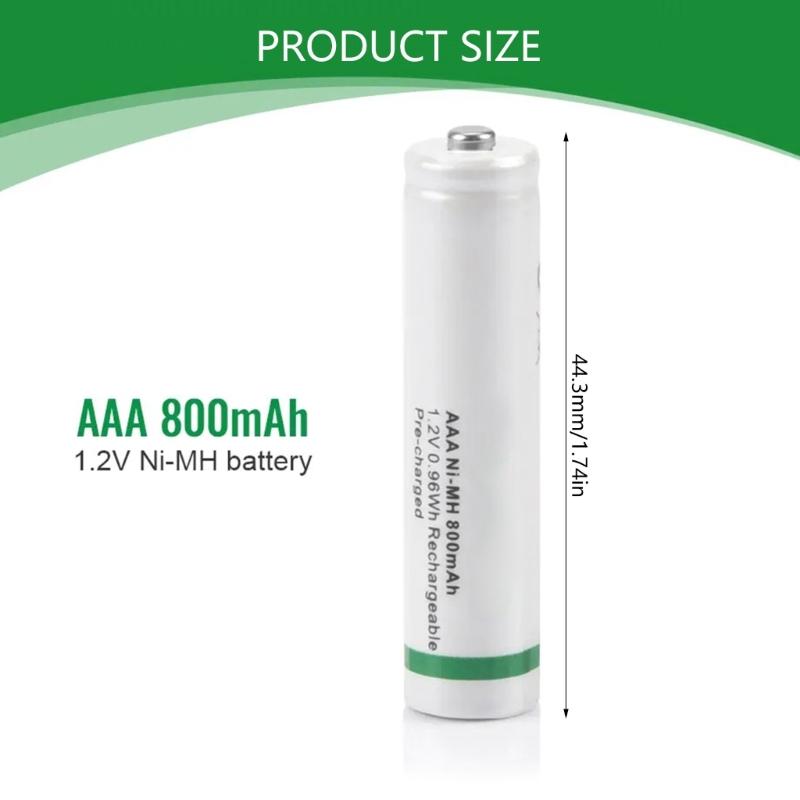 3A NiMH Rechargeable Batteries 1.2V 800mAh 1000 Cycles With Storage Case Low SelfDischarge