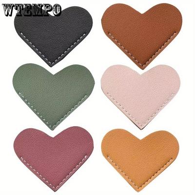 6 pièces Marque-pages en cuir en forme de cœur Mignon marque-page d'angle Marque-page d'angle Accessoires de livre pour les amoureux de la lecture