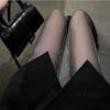 Erstklassige Damen-Perlglanz-Transparent-Strumpfhose mit Bare-Leg-Effekt und offenem Schritt, Mondlichtschwarze Seide