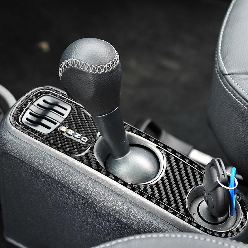 Carbon Fiber Gear Shift Panel Decoration Patch Car Stickers For Mercedes Smart 451 Fortwo Inteior Accessories