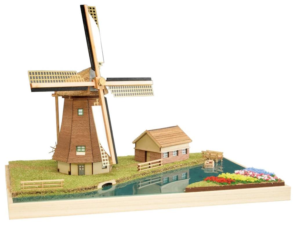 Woody Joe European Streets Series: Kinderdijk, Netherlands Wooden Model Assembly Kit (Diorama)