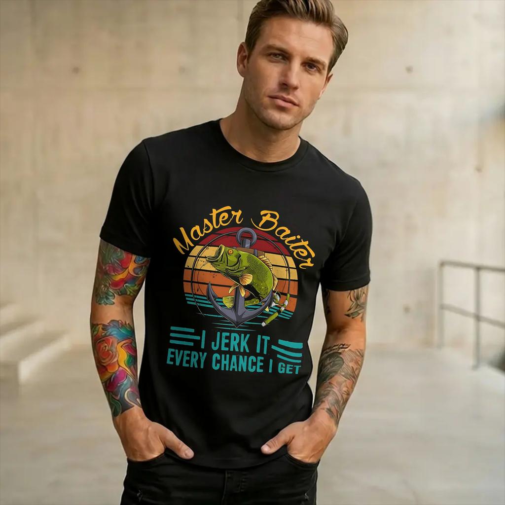 Unisex Unisex Graphic Printed Master Baiter Funny Fishing Tee T Shirt Cotton Tshirts Clothing