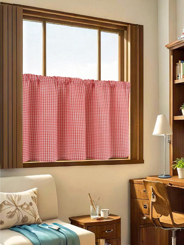 Lemon Print No-Punch Fresh Linen Door Partition Curtain for Bedroom & Kitchen