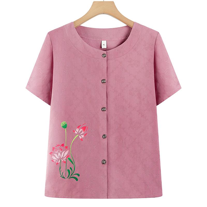 

2026 Women s Summer Cotton & Linen Cardigan Two-Piece Set for Middle-Aged & Elderly 2XL (130-145 lbs)
