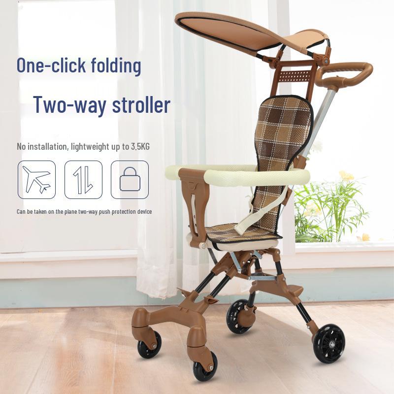 Ultra-Lightweight Reversible Baby Stroller: Foldable Stroller for Outings