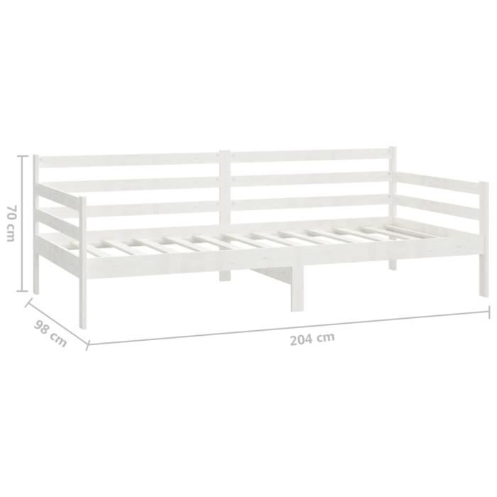 VidaXL Daybed with Mattress 90x200 Cm White Solid Pine Wood 3083590