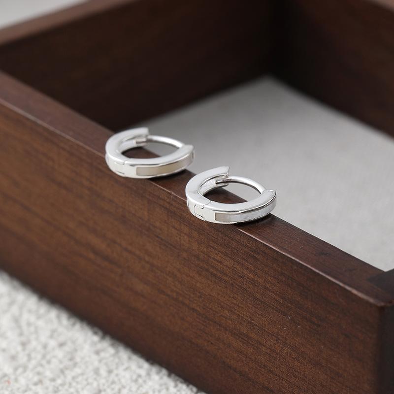 S999 Pure Silver Earrings Female Special-Interest Design Senior Sense Ear Studs Earrings Sterling Silver Earrings