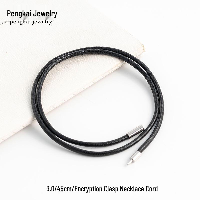 3.0 Encrypted Handmade Waxed Leather Necklace Cord - Pendant and Jewelry Accessory for Men and Women