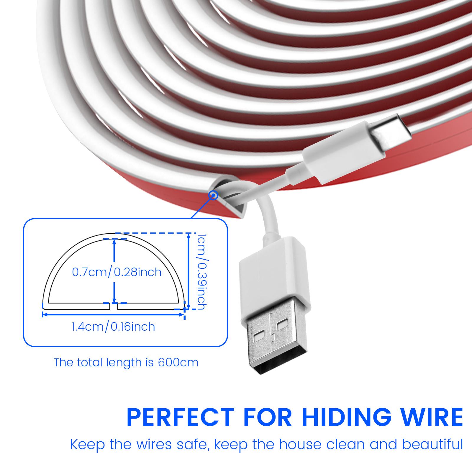 

Wall Cord Hider 4/6/8m Self-Adhesive Cord Covers Wire Cover Wall Mount TV Cable Raceway Flexible PVC Cable Concealer for Home 4m 157inch