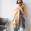 Winter fashion versatile scarf solid color mohair thickened warm scarf women's shawl