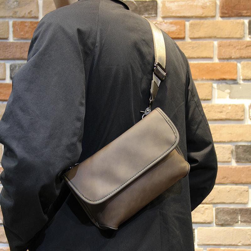 Men's plaid shoulder bag trendy messenger bag boys street fashion satchel student small bag personalized messenger bag new