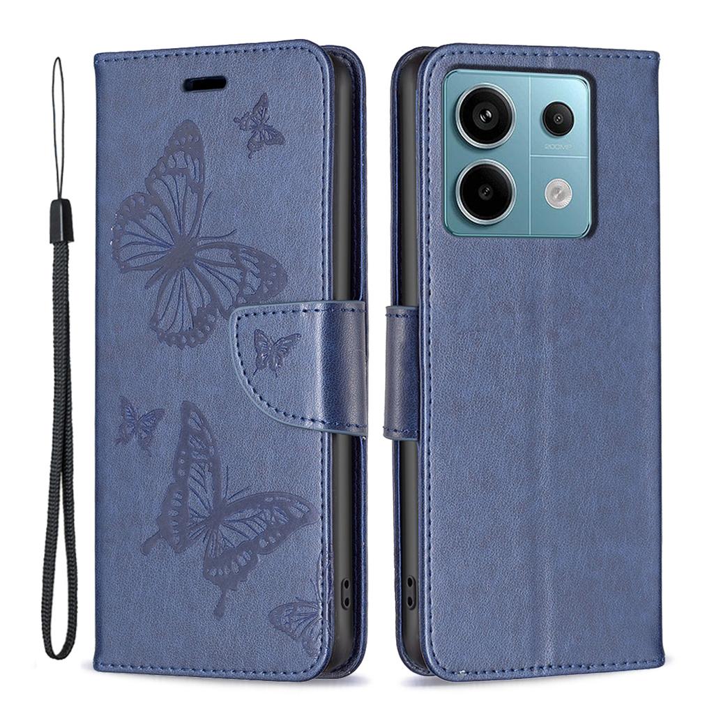 For Xiaomi Redmi Note 13 Pro 5G/Poco X6 5G Case Butterfly Imprinted PU Leather Phone Cover