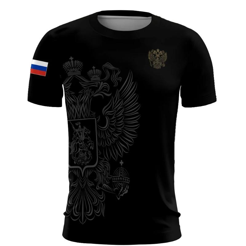 Russia Men's T-Shirts 3d Russian Flag Short Sleeve T-Shirt For Men Oversized Tees Mens Clothing Summer Casual Breath Sportswear