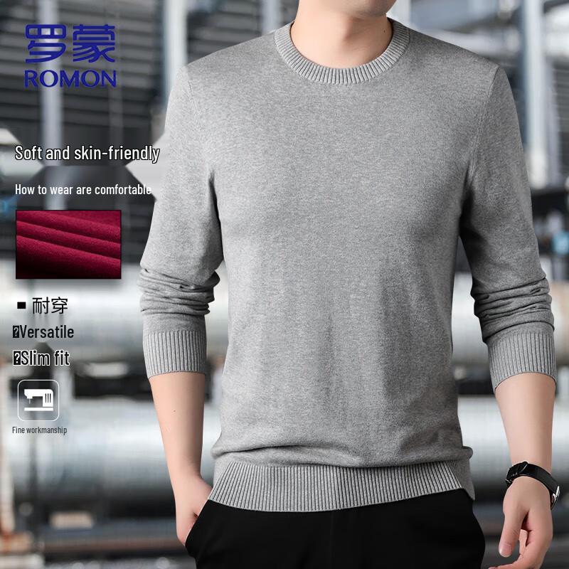 

ROMON Men s Pure Cotton Crew Neck Pullover Sweater L
