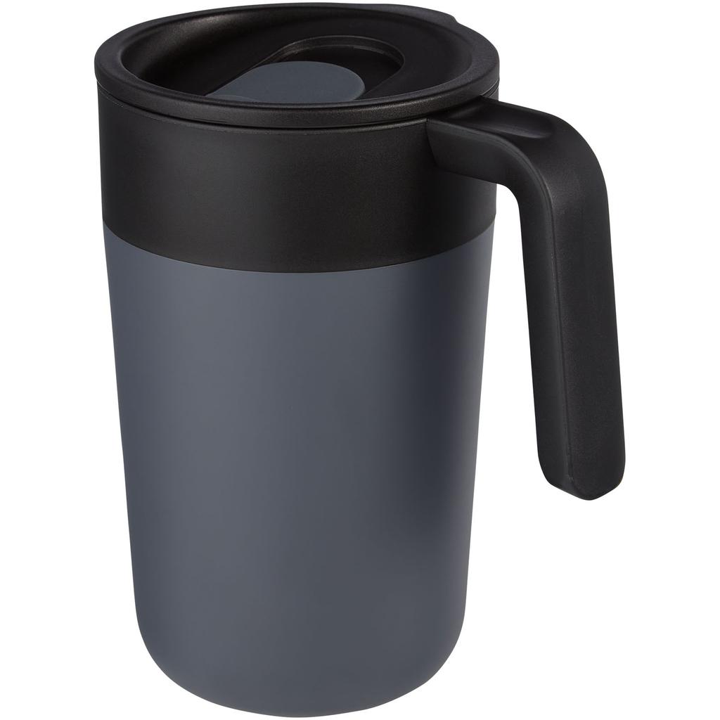 Glass "Nordia" 400 ml recycled double-wall mug Gray