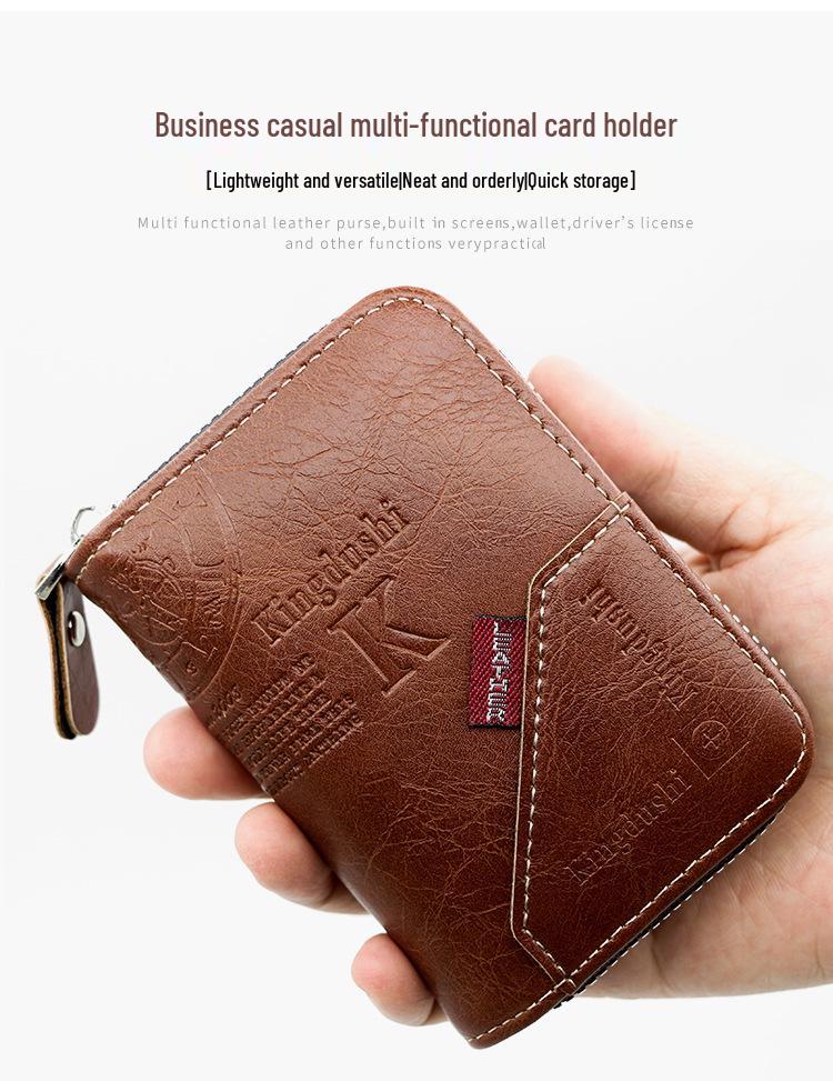 Retro European-American Denim Patchwork Multi-Card Coin Zipper Holder