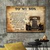F1es To My Son Love Dad Hot Rod Vintage Poster Wall Decor Metal Tin Signage Family Cafe Sign Man Cave The Gift for Friends Fami