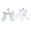 Elegant Pearls Bowknot Lace Charm Pendant Bag Decoration Bows Keychain Keyring Ornament Fashion Accessory For Women
