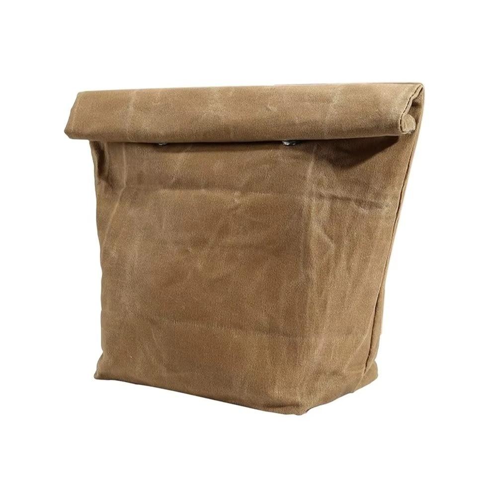 Large Capacity Waxed Canvas Lunch Bag Waterproof Waxed Canvas Insulated Lunch Bag Anti-Fouling Aluminum Foil Reusable Cooler Bag