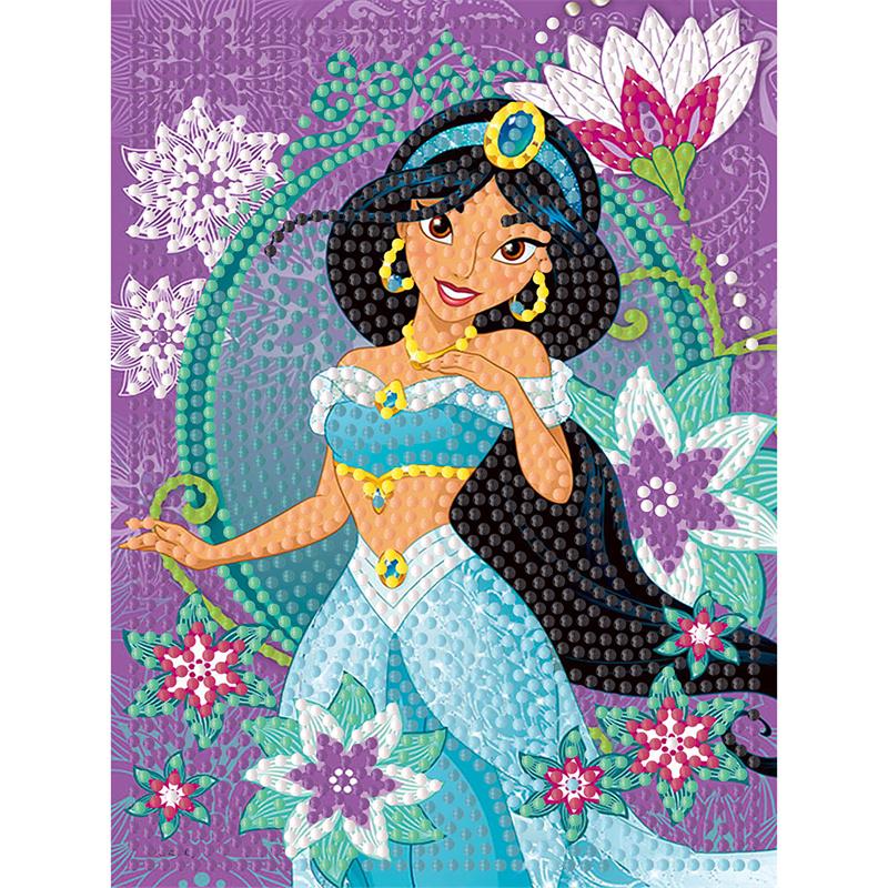 

Набор для алмазной вышивки «Сделай сам» с рамкой, Принцесса Полная мозаика 5D Набор для вышивания крестом «Сделай сам» Домашнее украшение с рамкой, Коллекция хобби для рукоделия Round 15x20 cm with frame