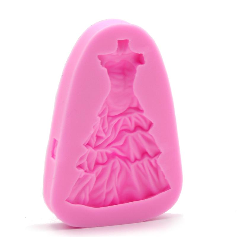 2Pcs Wedding Dress Silicone Mold Cake Decorating Tools Kitchen Baking Chocolate Candy Molds
