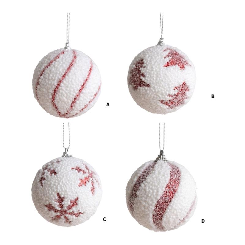 8cm Shatterproof Foam Decorative Baubles Ball Ornament Christmas Tree Decorations for Wreath Mantels Embellishments