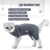 Stretchy Cats Recovery Suit Post Spay Surgical 4 Leg Clothing Comfortable Polyester Fabric Prevent Pet Wound Licking
