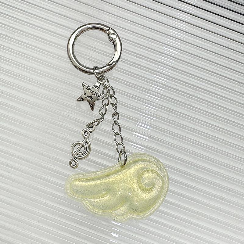 

1 шт. Шармы для сумки в виде крыла ангела, милый стиль, милые подвески для мобильного телефона, DIY аксессуары, брелоки, подвеска для AirPods, многоцветная жёлтый