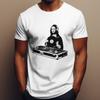 Maglietta DJ MONA LISA DECKS | Divertente Maglietta Comica Novità | Top Parodia Da Vinci