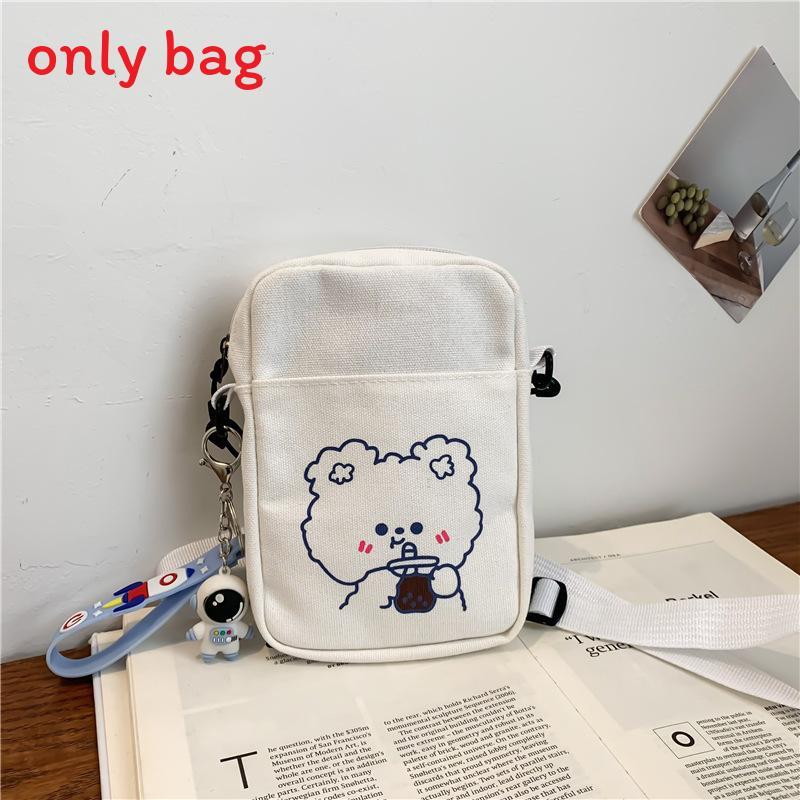 Summer Canvas Phone Bag With Contrast Print Small Purse For Casual Outings