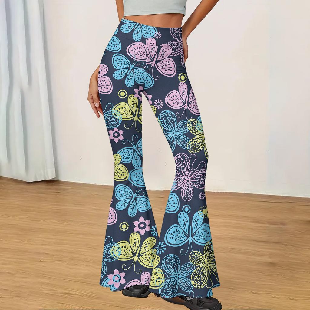 Women's High Waist Flared Yoga Pants Stretch Slim Fit Casual Long Trousers Soft Breathable Fabric Comfortable Design Suitable for Daily Wear