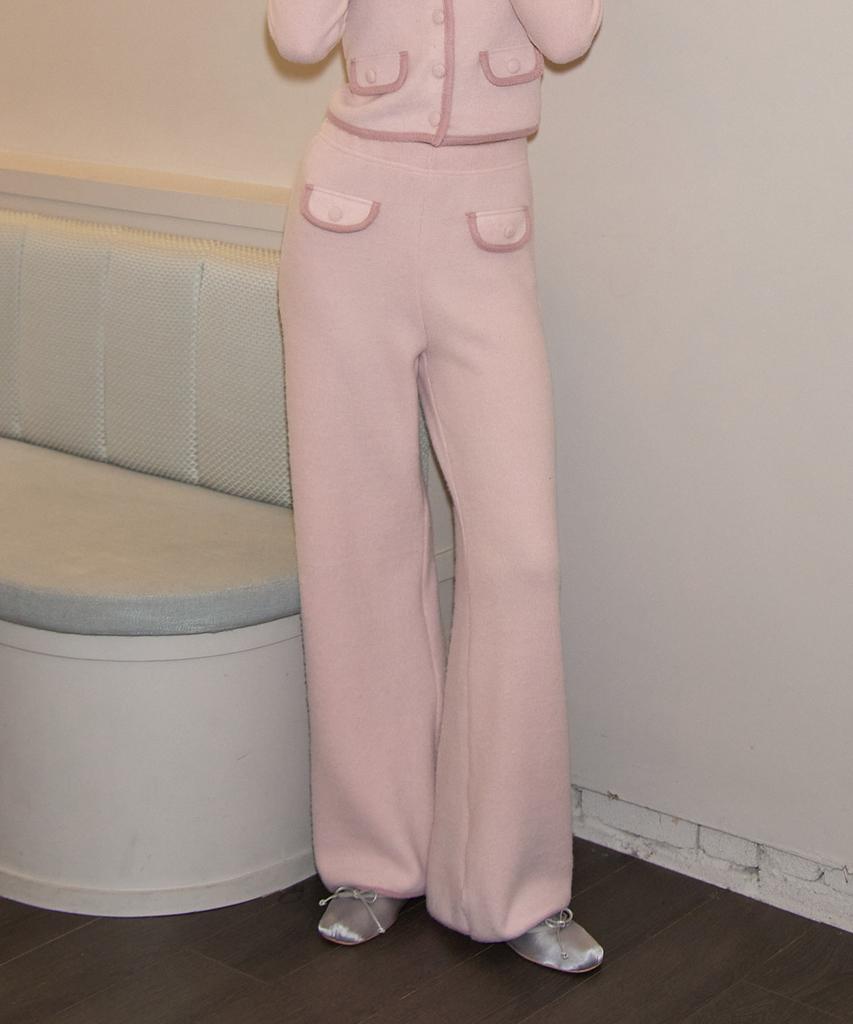 SALON DE YOHN Cozy Knit Pants_ Pink