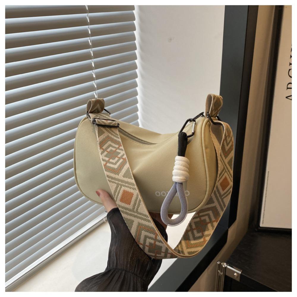 New Casual Crossbody Bag Portable Wide Shoulder Strap Design Shoulder Bag Large Capacity Bucket Bag