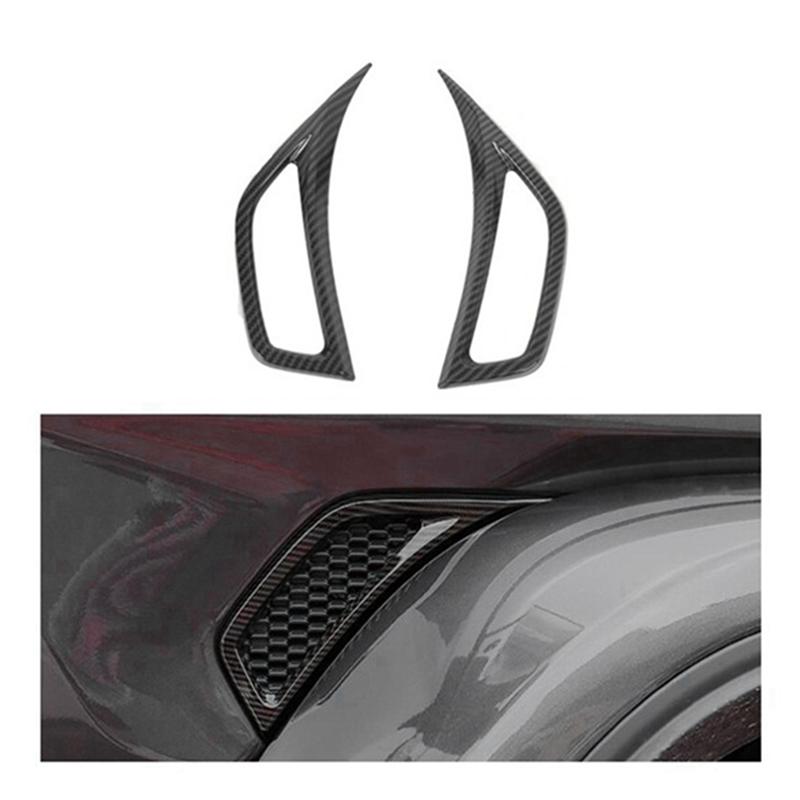Carbon Fiber Look Fender Side Air Vent Trim Cover For Jeep Wrangler JL 2018-2025 Car Body Fender Plate Trim