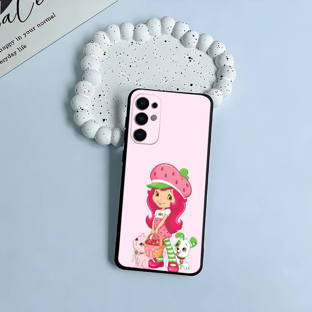 Pink S-Strawberry -S-Shortcake Phone Case For Samsung S25,S24,S21,S22,S23,S30,Ultra,S20,Plus,Fe,Lite,Black Soft Silicone