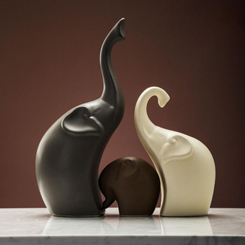 Nordic Deer Elephant Cat Rabbit Swan Ceramic Animals Ornaments Cabinet Store Bar Figurines Home Office Decoration Modern Crafts
