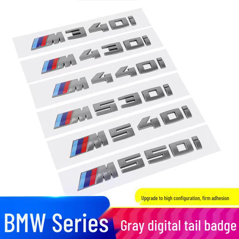 BMW Gray Car Emblem Stickers M330I M340I M550I M240I M530I Rear Modifications