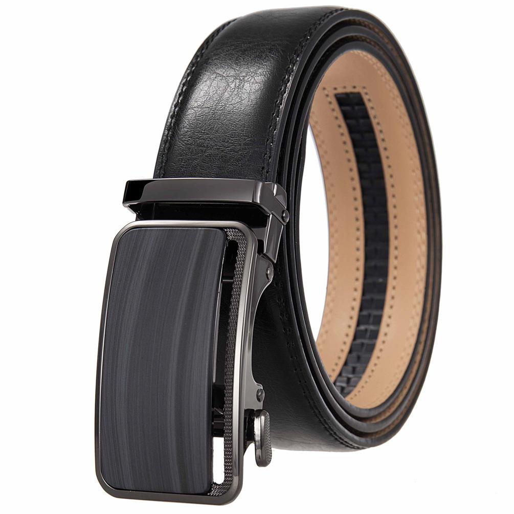 1Pcs Fashion Versatile Business Men'S Belt, Cowhide Belt Automatic Buckle Men'S Belt Ly36-35576-1