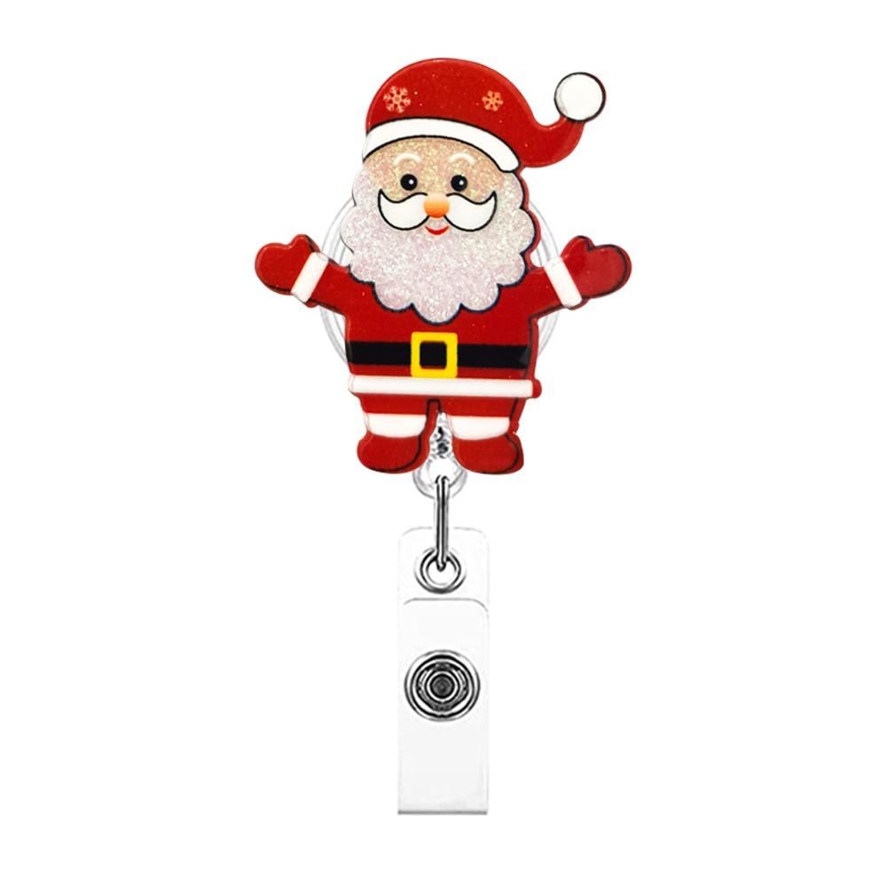 Snowman Elk Christmas Badge Reel Santa Claus ID Card Holder  Doctor Student