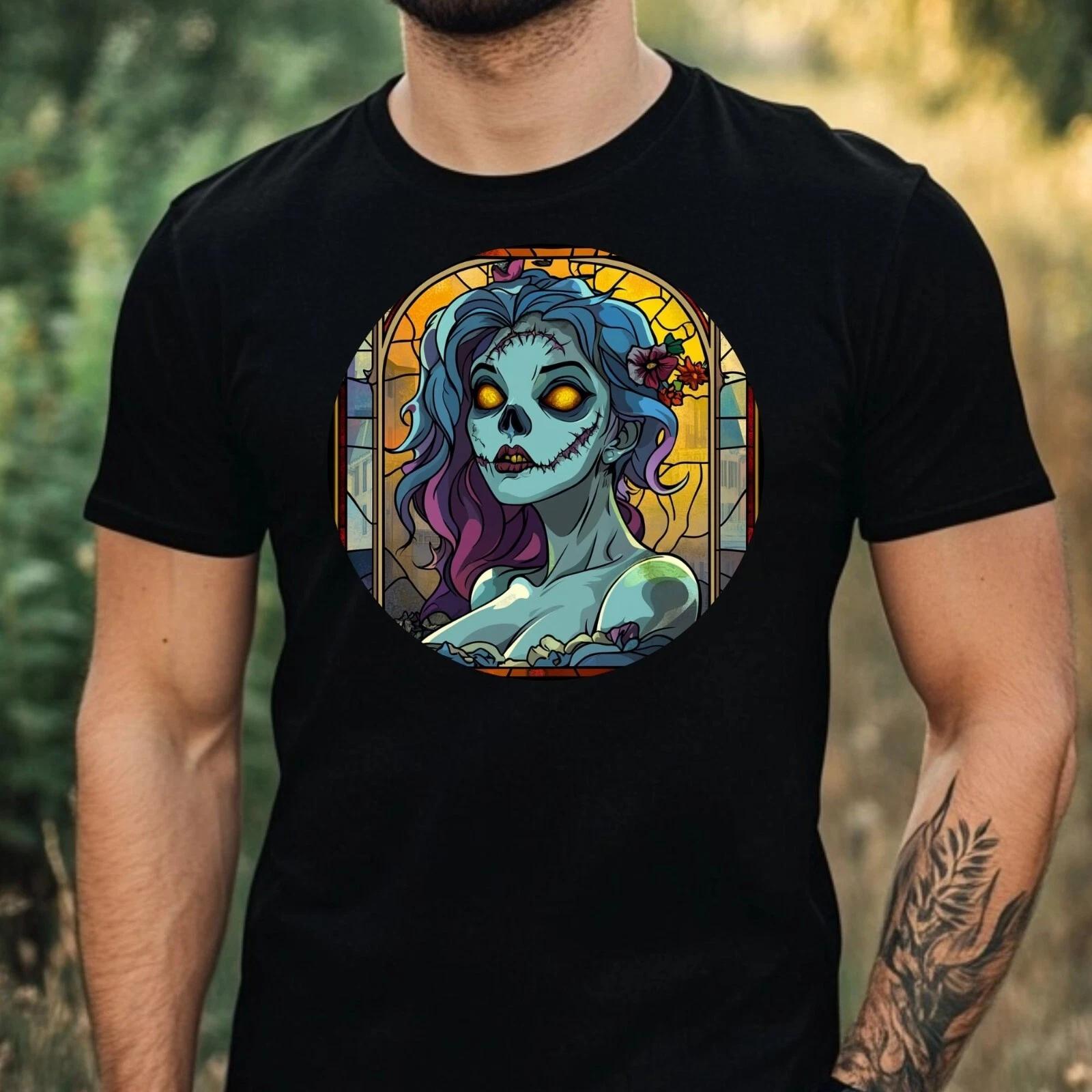 T-Shirt Herren Zombie Buntglas Motiv Baumwolle Größe XS bis 5XL XXXL