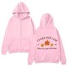 Unisex Zip-Up Hooded Sweatshirt With Print Design Casual Long Sleeve Pullover